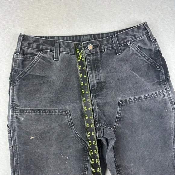 Vtg Y2K Carhartt Double Knee Carpenter Pants Womens 8 Relaxed Fit Black 32x29.5 - Picture 13 of 16